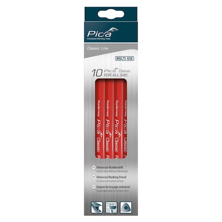 Pica Classic Black & White 546 Universal Marking Pencil, 10PK 546/24-10